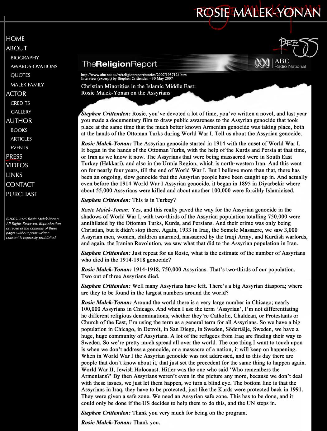 Press-ABCNationalRadio-RosieMalek-Yonan